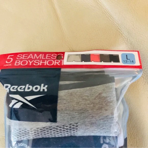 Reebok Ladies seamless Boyshorts - Gray, Black, Pink - Picture 2 of 3